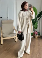 Lina Önden Bağlamalı Keten Takım