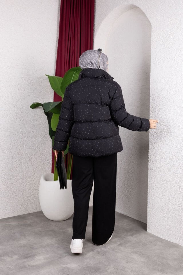 Puan Desenli Şişme Mont